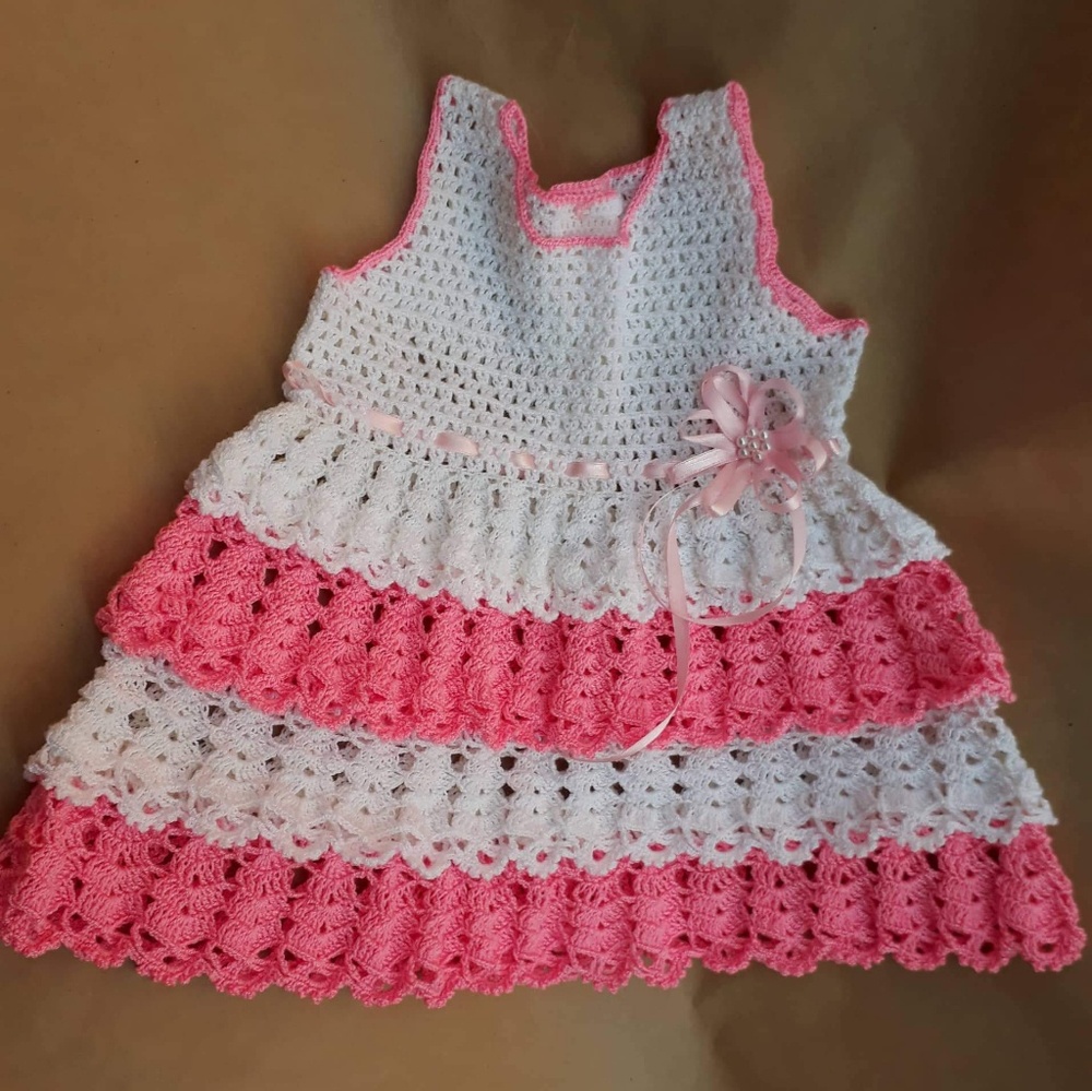 Handmade crochet dress baby girl